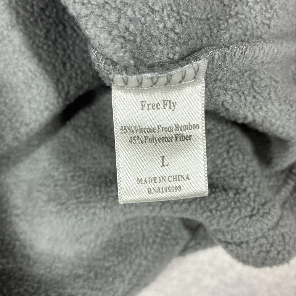 Free Fly Sweater Mens Gray 1/4 Snap Fleece Bamboo Large Casual Preppy Outdoors